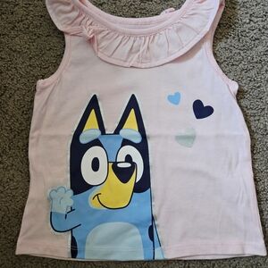 Pink Sleeveless Top with Cartoon Print